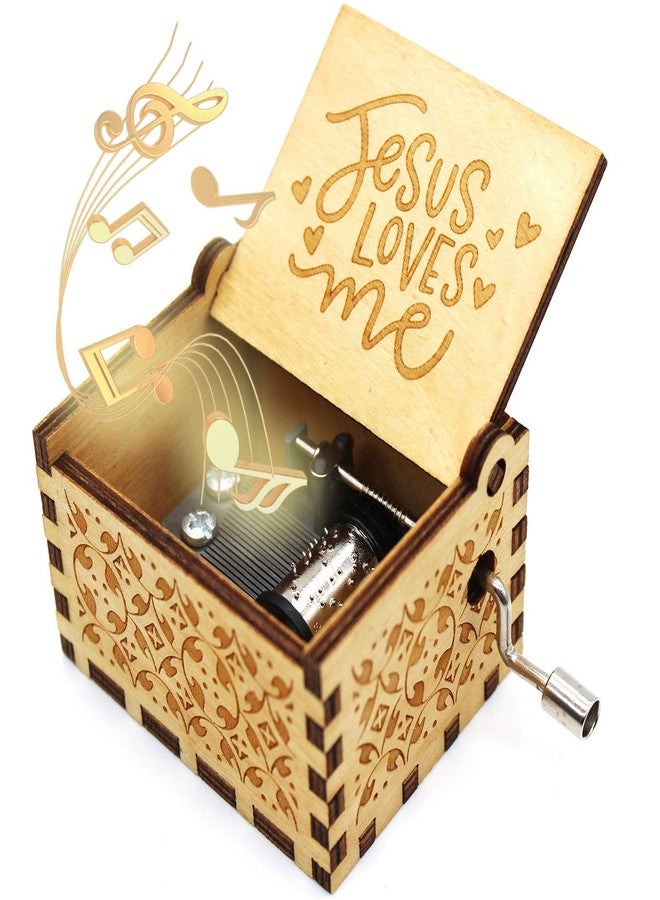 ukebobo Wooden Music Box - Jesus Loves Me Music Box, Gifts for Christian, Woman, Kids - 1 Set(01) - Image 1